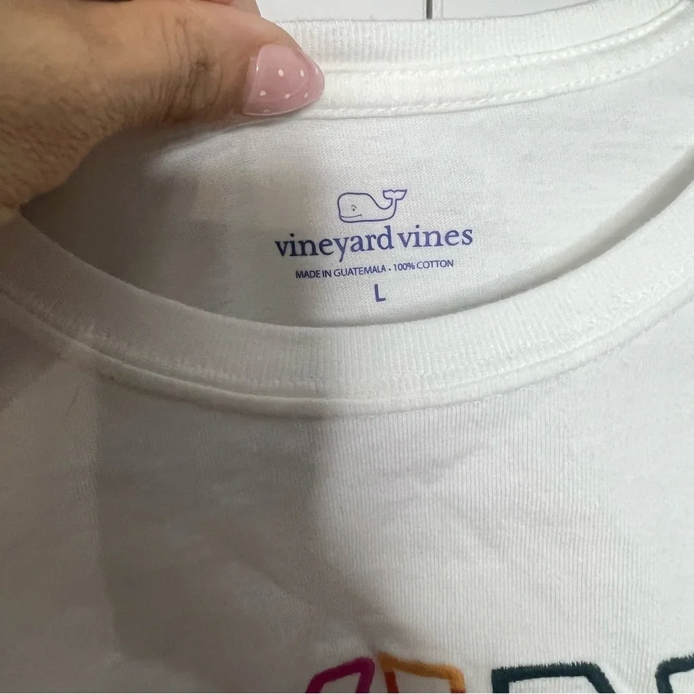 Vineyard Vines Kids Tee Large White Graphic Logo T-Shirt Short Sleeve - Picture 2 of 4